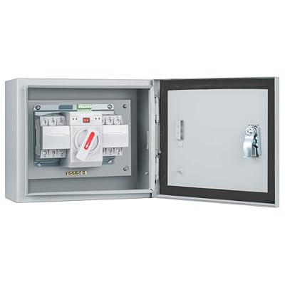125 Amp 3P Dual Power Automatic Transfer Switch, 120/240V Generator Changeover Switch, with Metal Electrical Box for Outdoor and Indoor