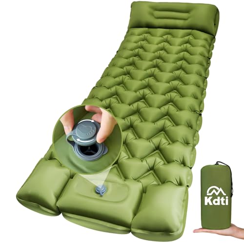 Kdti Sleeping Pad, Ultralight Inflatable Camping Mat Built-in Foot Pump, Portable Waterproof Sleeping Mat Compact for Backpacking, Hiking, Tents