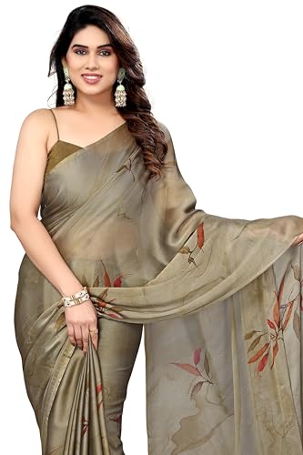 Image of MIRCHI FASHION Saree for Woman Chiffon Floral Printed | Lightweight All-Day Comfortable Women's Sari with Unstitched Blouse Piece (Available in 30 Colors)