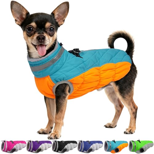 Image of Dog Coats for Small Dogs, Warm Dog Winter Jacket with Harness, XS