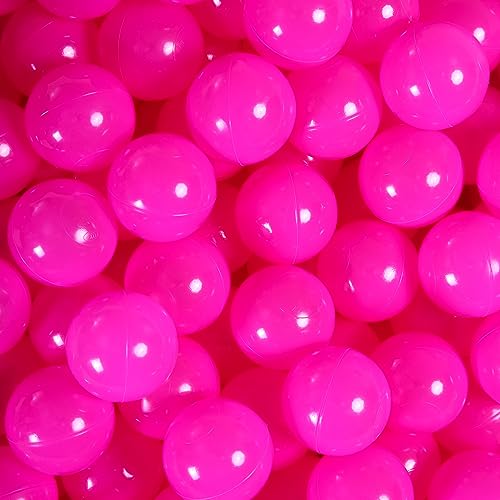Ball Pit Balls for Kids, Plastic Refill 2.2 Inch Balls, 100 Pack, Bright Colors, Phthalate and BPA Free, Includes a Reusable Storage Bag with Zipper P