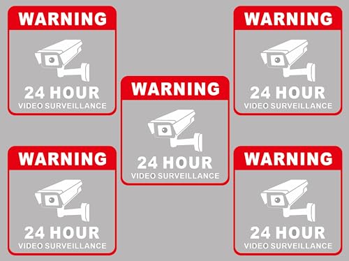 Autocollants vidéosurveillance 24h 24 pour vitre et fenêtre transparente 15cm