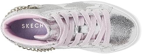 Skechers Kids Girls Hi-Lite Sneaker, Silver, 13.5 Little Kid | Image 1
