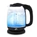 Produktbild T24 LED Glas Wasserkocher 1,7 Liter mit LED-Beleuchtung, Wasserkocher Glas, Wasserkocher schwarz, kettle, Heißwasserspender, Electric kettle 2200W | TÜV Rheinland GS Zertifiziert