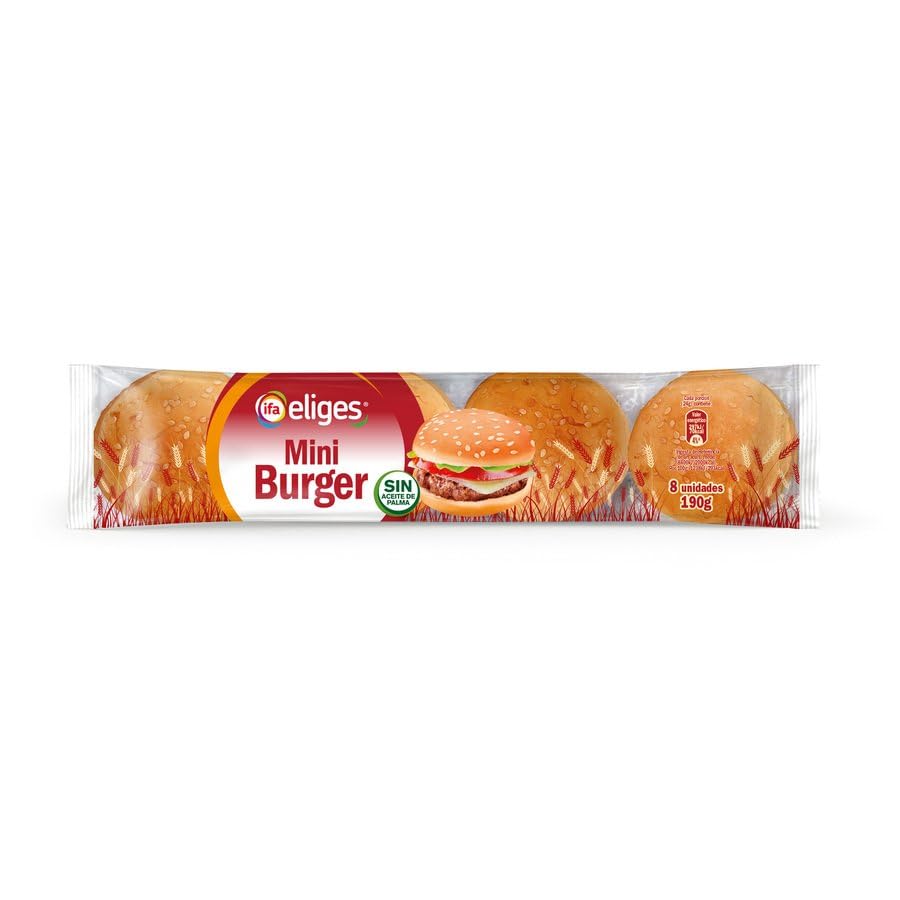 IFA Eliges Pan Mini Burger con Semillas de Sésamo, Sin Aceite de Palma, 8 Unidades, 190g
