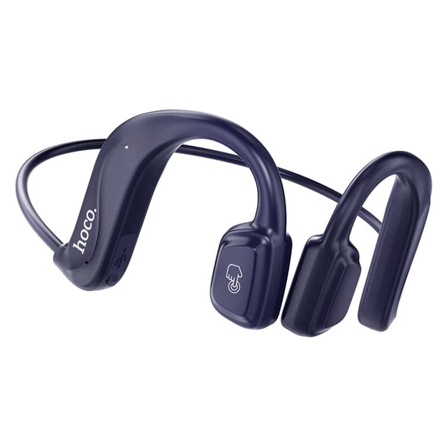 Electronics - Hoco New Air Conduction Headphones Wireless Bluetooth 5.0 Chip Earphones Sport Not In-Ear Headset with Touch Control For Running (Navy Blue from UAE)