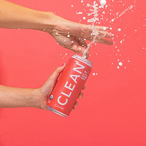 Clean Cause Low Calorie Watermelon Mint Usda Organic Sparkling Yerba Mate Tea (16Oz Cans, 12-Pack Case) Low Sugar, 160Mg Caffeine, Healthy Alternative To Soda & Energy Drinks. #TOP5