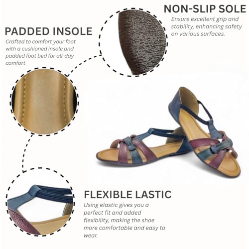 Image of Woman's Flat Comfortable Sandal | Doctor Insole Soft & Comfortable | Best For All Seasons | True Anti-Skid TPR Sole | Fashionable & Trendy (W-14)