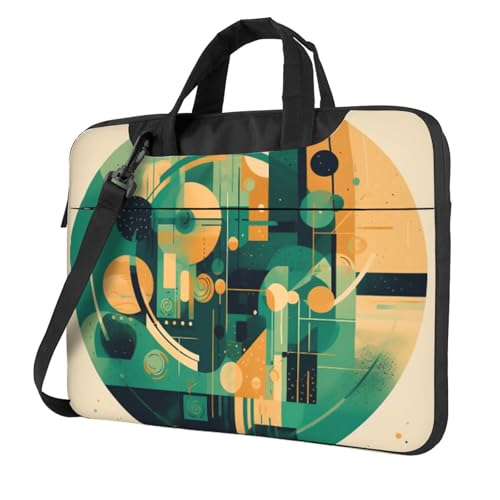 Sac ordinateur portable vert et beige à bandoulière étanche