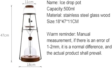 Tower Ice Coffee Maker Capacity Tea Tower,Cold Brew Drip Tower, Household Ice Brew Coffee Maker, Cold Brew Drip Tower, Adjustable Dripper, Stainless Steel Rack, Makes 2-4 Cups, Coffee Lover