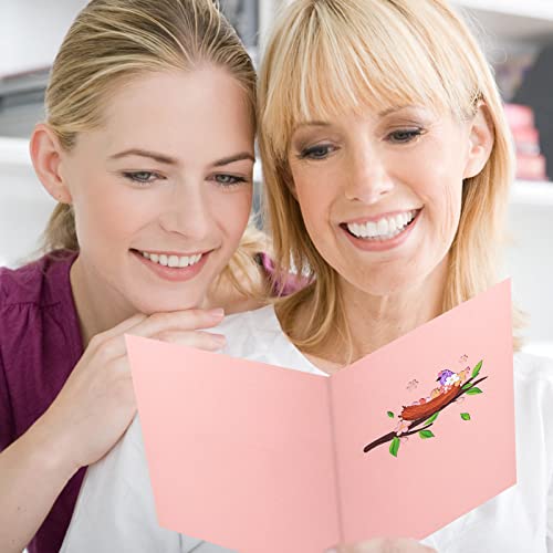 Fantasyon Mothers Day Pop Up Card Bird Mom Happy Mother's Day Card Floral Best Mom Ever 3D Cute Love Greeting Cards For Mom, Grandma, Her, Daughter #TOP6