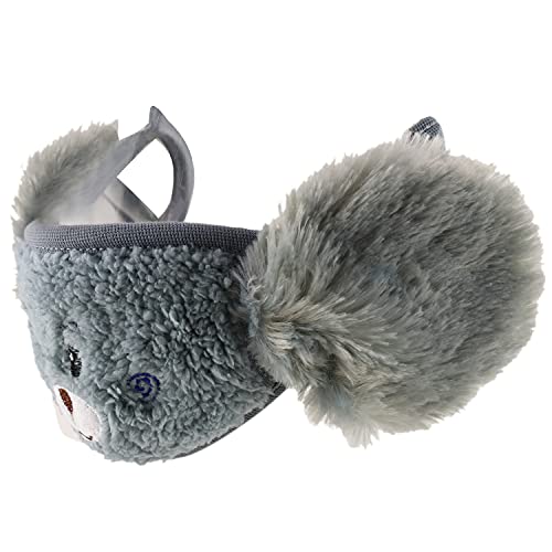 Image of Trendy Apparel Shop Kids Winter Animal Face Breathable Bear Fur Mask & Earmuffs