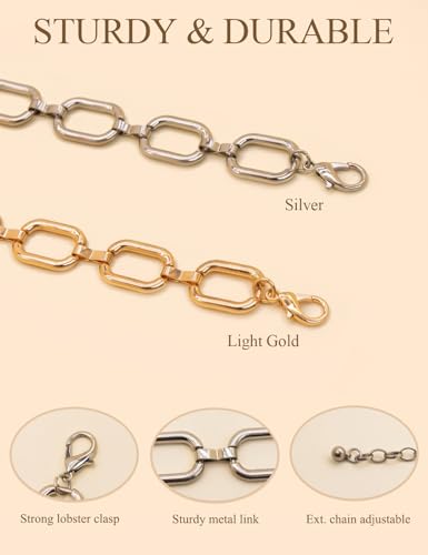 Image of TOPACC Gold Chain Belts for Women Fashion Thick Metal Link Waist Belt | Chunky adjustable gold belt for dresses jeans pants country concerts cowgirl outfits