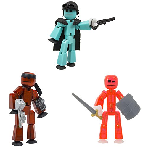 StikBot Zing Off The Grid Pack - Striker , Clint, Pixel - Stop Motion Action Figures