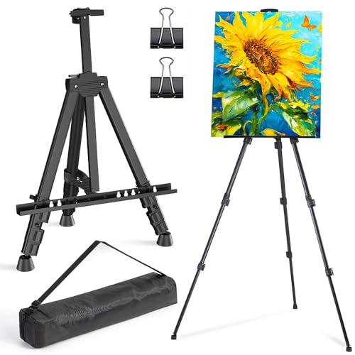 La mejor selección de Caballetes los 5 más buscados. 49 Caballete de Artista, Soporte de Exhibición Trípode, Ajustable Altura 50-158 cm, Caballete Telescópico de Arte para Pintar Portátil, Metal Easel Stand, para Dibujar, Exhibir,...