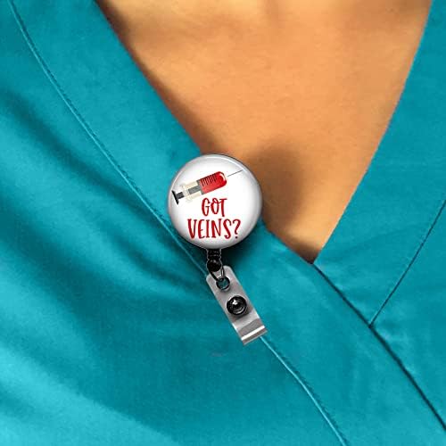 Miniatura 2 de GOT VEINS - Carrete de insignia, carrete retráctil de insignia Got Veins, soporte de insignia de tecnología de laboratorio, clip de identificación