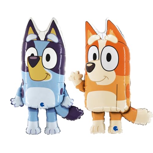 Folienballon 2 er Set Bingo und Bluey 75cm Folienballon Party Dekoration