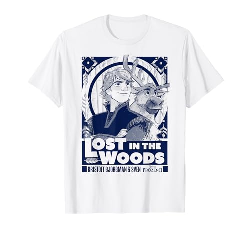 T-shirt Disney La Reine des Neiges 2 Kristoff et Sven Lost In The Woods pour fan