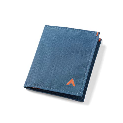 Allett Hybrid Card Wallet, Indigo Blue | Nylon, RFID Blocking, Vertical Layout | Minimalist, Bifold, Card Holder, Water Resistant, Thin, Front Pocket | Holds 3-10+ Cards, Cash