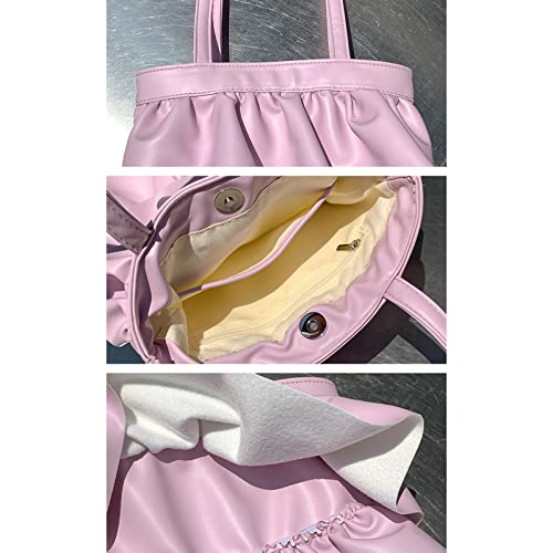Sac à main de grande capacité avec design plissé sous les bras - 5