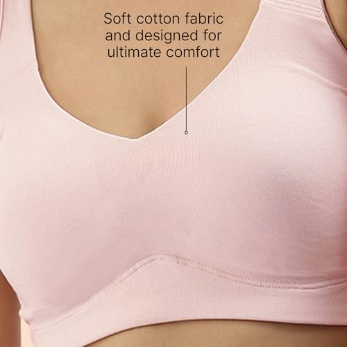 Image of Enamor Easy Slip-On and Back Keyhole Women's Cotton Everyday Beginner's Bra - Padded, Wirefree, Full Coverage - A106