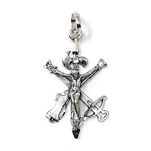 Colgante Plata Ley 925M Cristo De La Legión 44mm. Unisex Liso Ancho 25mm. Maciza Cover