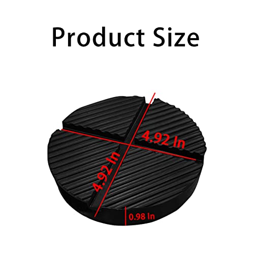 Universal Floor Jack Rubber Pad, Jack Pad Adapter Pinch with Cross Groove Design, Weld Side Frame Rail Protector Puck, Slotted Jack Stands Disk, Auto Accessories Fit for Most Cars (1)