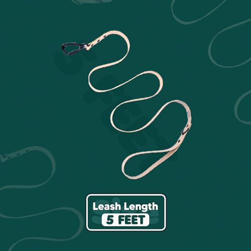 Image of Adil's Biothane Dog Leash - Waterproof Leashes for Dogs, Metal Hook, Adjustable 5ft Length Suitable for Dogs & Puppies, Ideal for Walking, Running & Training (Lemon White)