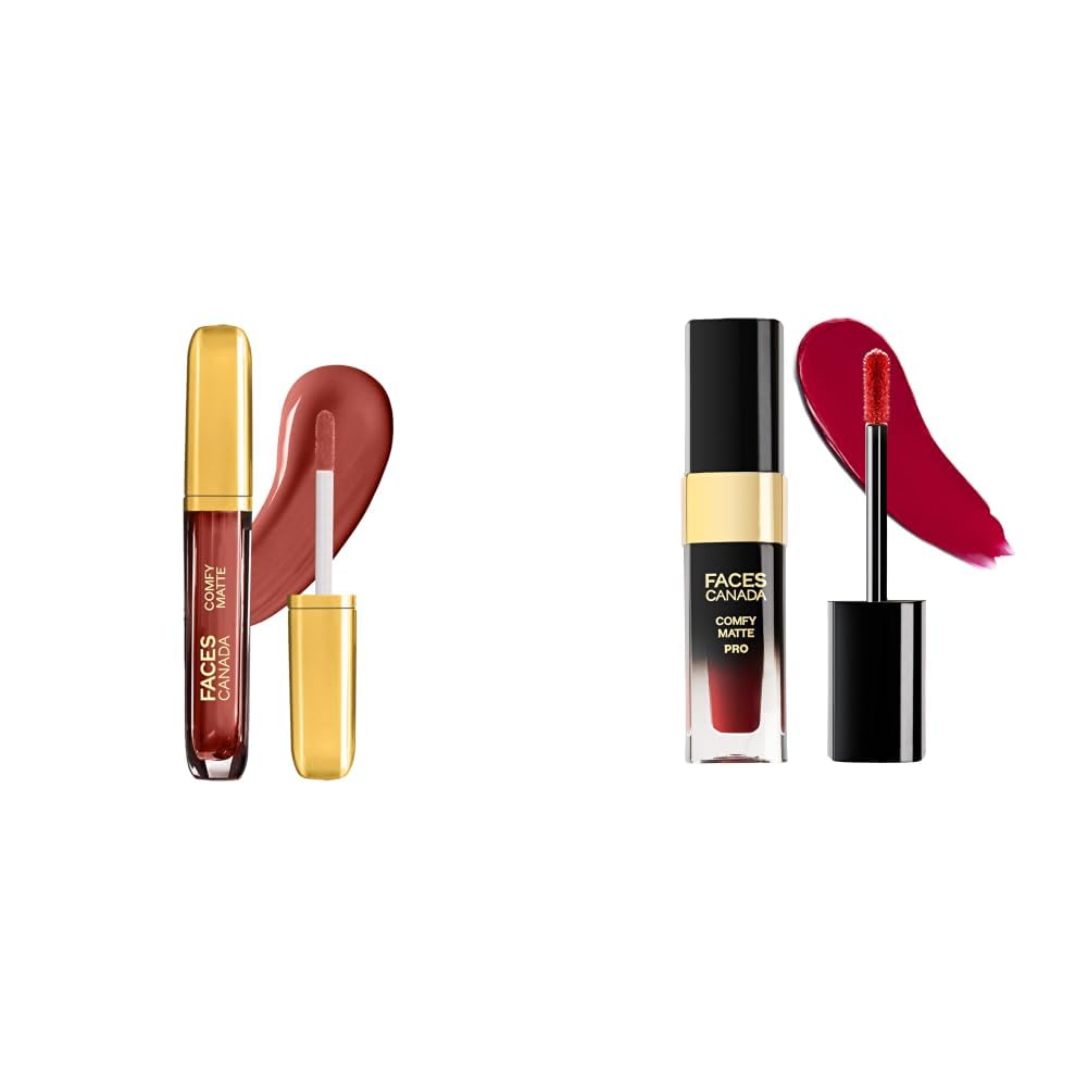 FACESCANADA Comfy Matte Liquid Lipstick - Lowkey Charm 30, 3.8 ml & Comfy Matte Pro Liquid Lipstick - Revival Maroon 14, 5.5 ml-picture-23