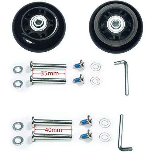 F-ber Luggage Suitcase Replacement Wheels Kit 68x24mm/2.68"x0.94" W/ 6mm ABEC 608zz Inline Outdoor Skate, Set of (2) (OD:68 W:24 ID:6 Axles:35&40) - Thumbnail 6
