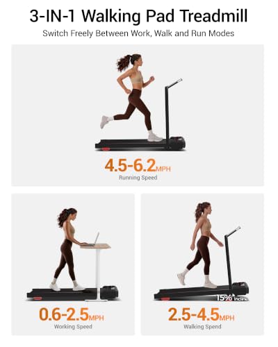 Image of Walking Vibration Pad with Vibration Plate 15% Incline Walking Pad 3.0HP Compact Portable Treadmills for Home 265LBS Vibration Plate Treadmill with Remote Control