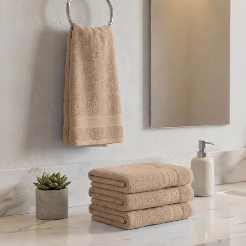 Image of TRIDENT Soft Comfort Air Rich Towel 100% Cotton Hand Towel for Daily use, 500 GSM Highly Absorbent Towels for Men /Women, 4Pc Hand Towel Set (41 cm X 66 cm), Acorn