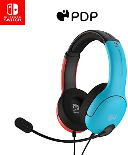 PDP Gaming LVL40 Stereo Headset with Mic for Nintendo Switch - PC, iPad, Mac, Laptop Compatible - Noise Cancelling Microphone, Lightweight, Soft Comfort On Ear Headphones - Mario Red & Blue