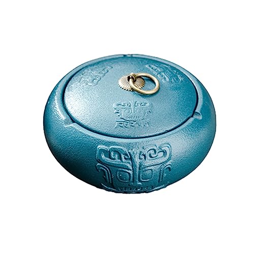HAVERN Ashtray with Lid Creativity Vintage Family Windproof Office Desktop Decorate(B)