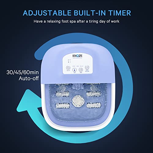 Knqze Foot Spa Bath Massager With Heat, Bubbles, Vibration And Red Light, Foot Bath W/ 8 Shiatsu Massage Rollers, Temperature Control Foot Soaker, Pedicure Foot Spa Tub For Feet Stress Relief #TOP3