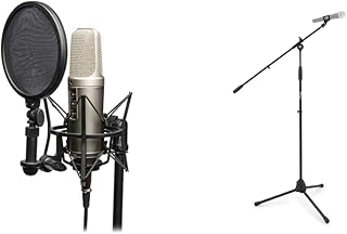 RØDE NT2-A Versatile Large-diaphragm Condenser Microphone & TIGER MCA68-BK Microphone Boom Stand Mic Stand with Free Mic Clip Black