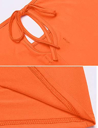 Miselon Women Cold Shoulder O-Neck Short Sleeve Loose Fit Summer Shirt Blouse Tops3