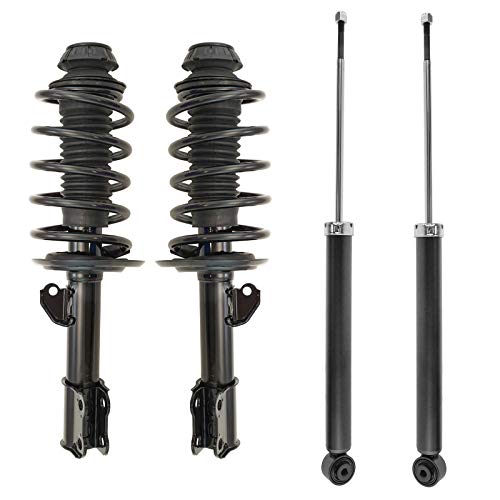 Image of TRQ Front and Rear Complete Strut Assembly & Shock Absorber Kit Complete Strut & Coil Spring Assembly Compatible with 2012-2018 Toyota Prius C