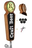 TESLYAR Large Wooden Chalkboard Tap Handles Kegerator Bar Restaurant Brewery Craft Beer Tap Handle Label Display All Beer-Lovers (Brown)