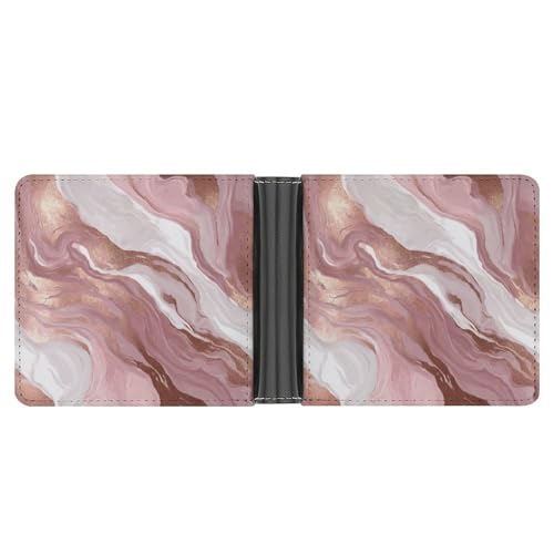 Rose Marble Soft PU Leather Bifold Wallet, Coin Purse Credit Pass Case, Durable Card-Holder Slim Billfold for Men Woman Money Storage3