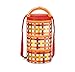 Produktbild MILTON Homery 4205 Lunchbox aus Edelstahl, isoliert, mikrowellengeeignet, 3-stöckig, Plastik, Orange Checkers, 3 Ablagefächer
