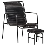 Fabriqué en cuir véritable et en fer enduit de poudre, ce fauteuil est durable et facile à entretenir.