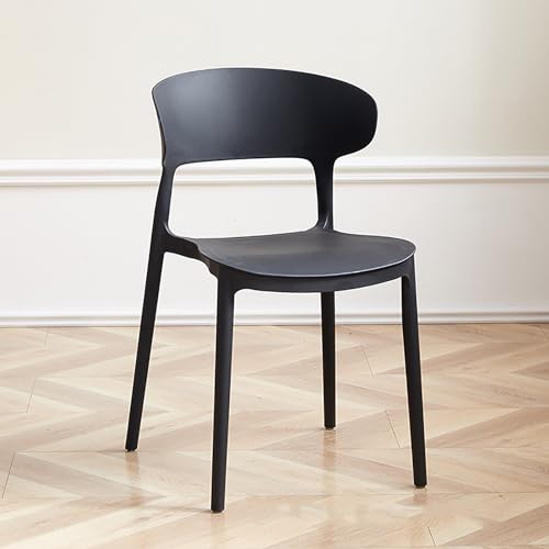 Sillas de comedor apilables de plástico, taburetes ligeros para eventos con respaldo grueso para oficina, bodas, fiestas, perfectas para uso en interiores