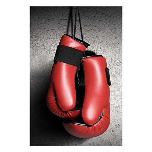 Impression sur toile gants de boxe rouges tableau deco murale salon 80x110