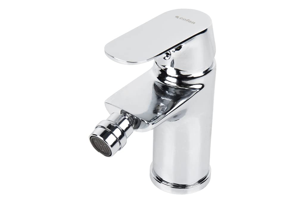 Cofan Bateria bidetowa | Pojedynczy | Pomiar 40 mm | Model Rift | Wykonany z mosiądzu z chromowanym wykończeniem i sterowaniem ze stopu cynku