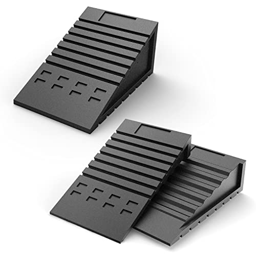 Squat Wedge, Safe Non-Slip Slant Board for Squats, Portable Squat Ramp for Heel Elevated Squat, 3 Heights and Angles Adjustable Squat Blocks for Weight Lifting, Deadlift Platform 1200 lbs (Pair)