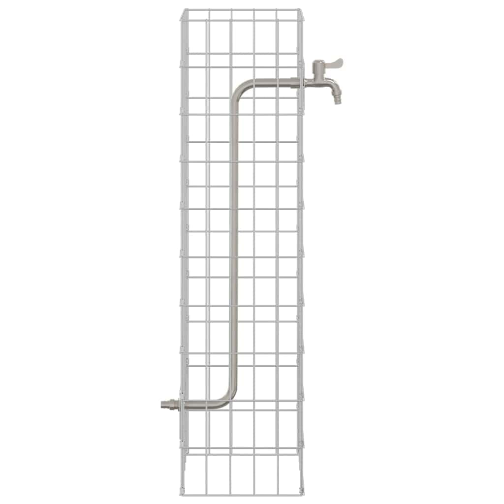 Gaviones grifo plateado de acero inoxidable 25 x 25 x 100 cm resistente a la intemperie para jardín, terraza, balcón con fácil montaje, ideal para regar plantas, césped y bancal elevado