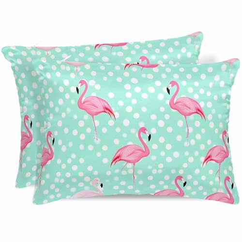 T&H XHome Satin Silk Pillowcase for Hair and Skin, Standard Modern Art Cartoon Style Super Soft Pillow Cases Silky Bed Pillowcovers Wrinkle Free with Hidden Zipper 20