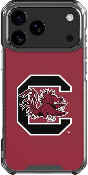 Skinit Clear Phone Case Compatible with iPhone 17 Pro Max - Officially Licensed University of South Carolina Gamecocks Logo Black Design