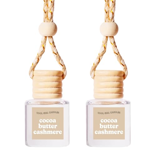 Image of COOLGIRLCANDLES Cocoa Butter Cashmere Car Hanging Fragrance Oil Air Freshener for Essential Oils, Scents Aromatherapy Automobile Diffuser, Long Lasting Car Diffuser Bottle